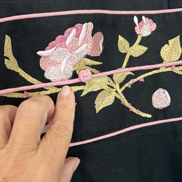 NWT Jessica Howard linen blend halter top embroidered Dark feminine size 12 - Picture 4 of 13